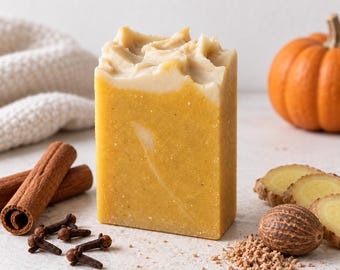 1-4 Bars Grass Finished TALLOW Pumpkin Spice soap | Pumpkin Purée |  Grassfed farm fresh