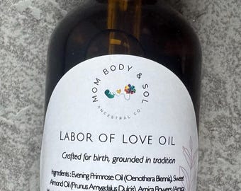 Labour Prenatal Arnica Infused Massage oil Clary Sage labor oil pregnancy gift support