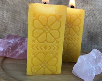 Set of 2 Pure Beeswax Sun Sign  100% Local Canadian beeswax Slow burning. No fillers or additives