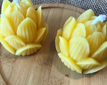Lotus Beeswax Candles: Pure Canadian Beeswax, Honey Scent