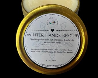 Tallow Balm Winter Hands Rescue Grassfed & Finished + Collodial Oats
