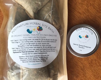 Postpartum Sitz Bath & Perineal Salve: Organic Herbal Blend