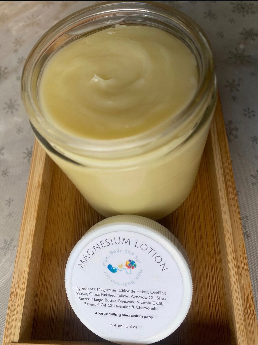 TALLOW Magnesium Lotion Grass Finished Lavender Beef Tallow Farm Fresh