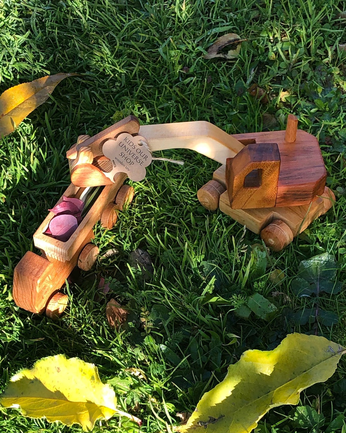 Wooden construction vehicle toy set wooden toys for toddlers Etsy