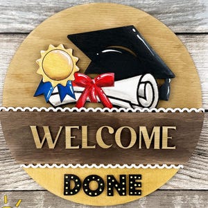 Graduation SVG Insert for Interchangeable Round Sign SVG, Graduation cap svg, Front door decor, Graduation door hanger svg, Laser cut file