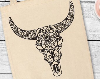 Mandala Cow Skull Etsy