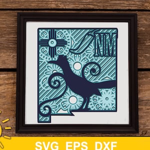 Layered 3D Mandala New Mexico state SVG 5 layers | 3D layered DXF laser cut | Glowforge SVG | Commercial use Glowforge | Cricut | Silhouette