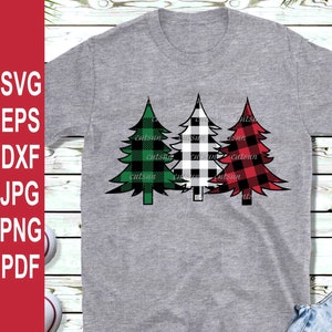 Download Buffalo Plaid Christmas Trees Svg Etsy SVG Cut Files