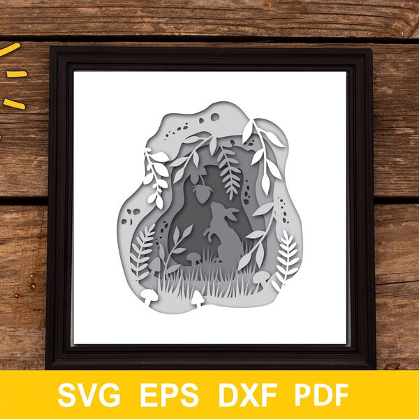 Bunny SVG | Easter SVG | Bunny Shadow box SVG cut file