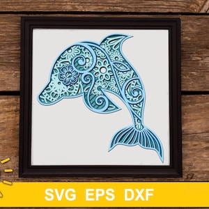 Mandala Delfin Wohnkultur Laserschnitt Datei Glowforge SVG Cricut svg