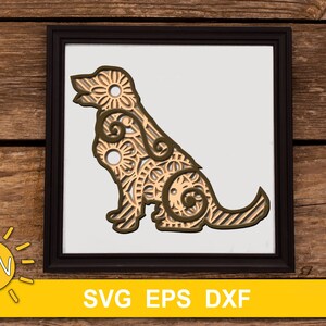 3D Layered Dog Golden Retriever SVG 5 layers cut file | Glowforge SVG | Laser cut file