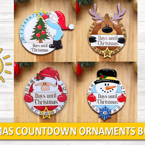 Christmas Countdown SVG bundle Santa Countdown SVG Laser Cut Files Days Until Christmas Svg Countdown To Christmas Svg