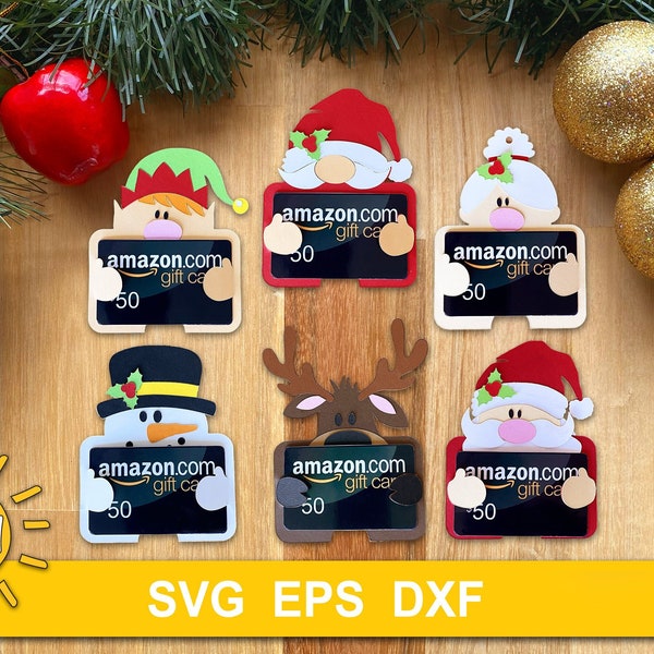 Kerstcadeaukaarthouders SVG-bundel | Cricut SVG-bundel | Silhouet SVG-bundel