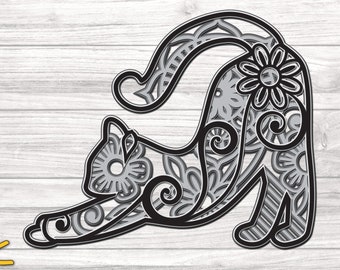 Download Cat mandala svg | Etsy