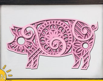Download Mandala Pig Svg Etsy
