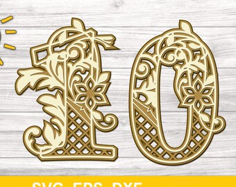 Download Mandala Numbers Svg Etsy