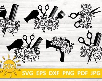 Free Hair Stylist Sunflower Svg SVG PNG EPS DXF File