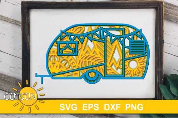 Download 3d Layered Camper Mandala Svg 5 Layers Cut File Glowforge Etsy