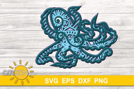 Download 3d Layered Mandala Octopus Svg 5 Layers Cut File Etsy
