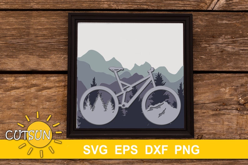 Download 3D Layered Mountain bike mandala SVG cut file 6 layers 3D ...