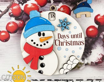 Christmas Countdown Snowman SVG | Days Until Christmas Sign | Laser Cut File Countdown to Christmas SVG
