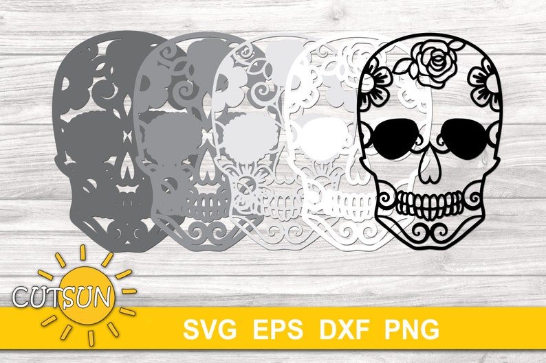 3D Sugar Skull Layered Mandala SVG file Halloween layered ...