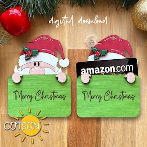 Weihnachtsmann svg Geschenkkartenhalter SVG Weihnachtsgeschenkkartenhalter SVG Süßer Geschenkkartenhalter svg Weihnachtsverzierung svg Laser-cut-Datei
