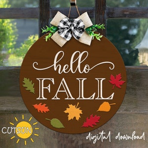 Fall Door hanger svg Fall SVG Leaves svg Laser cut files Glowforge svg Cricut svg