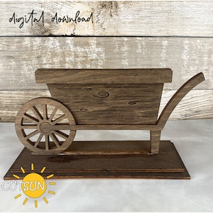 Interchangeable jardin brouette étagère sitter étagère interchangeable décoration fichier de base fichier découpé au laser Glowforge svg