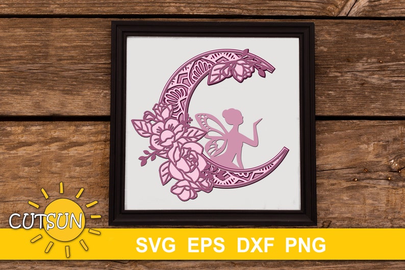 Download 3D Layered Fairy Mandala SVG Fairy SVG Fairy and Moon SVG ...
