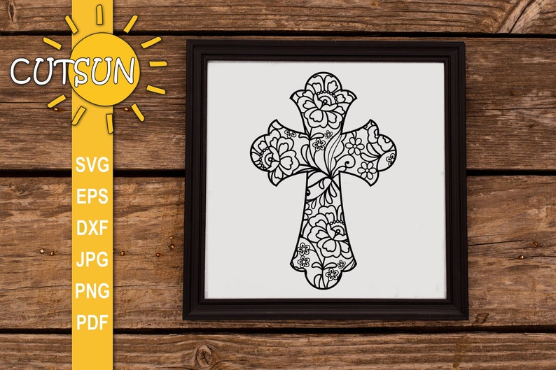 Download Cross Svg Zentangle Cross Svg Floral Cross Svg Clip Art Art Collectibles