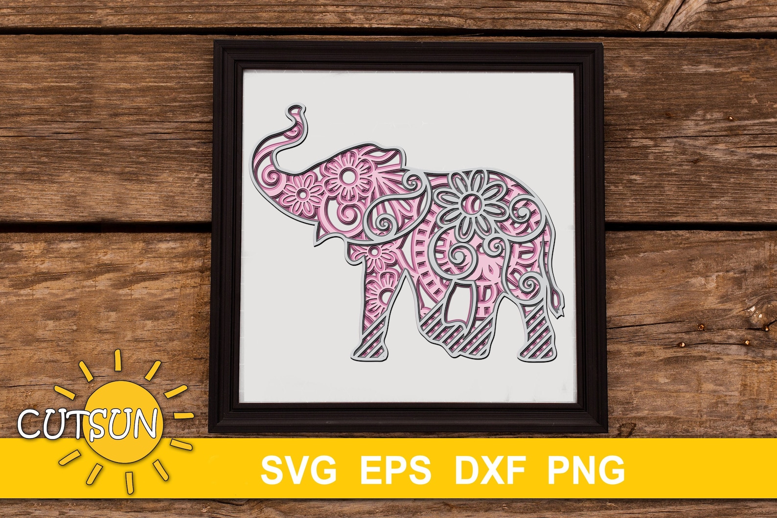 Download 3D Layered Elephant Mandala SVG 5 layers cut file ...