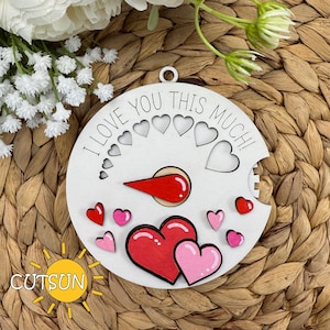 Valentinstag Rotierende Ornament Valentinstag Geschenk Interaktive Ornament svg Ich liebe dich so sehr svg Valentine svg Laser-cut-Datei