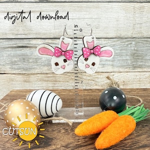 Easter Bunny Earring SVG | Floral Easter Earrings Svg | Easter Dangle Earrings | Laser Cut Files | Easter Bunny Svg | Glowforge svg