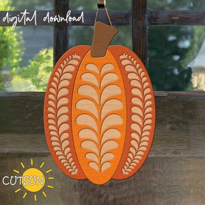 Fall Door hanger svg Pumpkin door hanger SVG Fall svg laser cut files Pumpkin svg Glowforge file