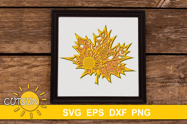 Download 3D Layered Maple Leaf Mandala SVG cut file 5 layers | Etsy