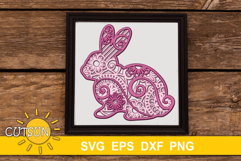 Download Fichier Mandala SVG 3D Bunny Lated Lapin 3D Couches Mandala | Etsy