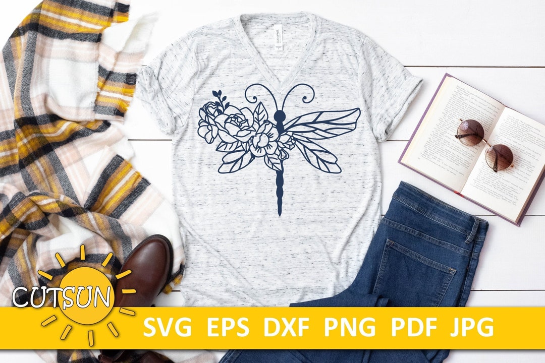 Dragonfly SVG | Floral Dragonfly SVG | Cricut Svg | Silhouette Svg - Etsy
