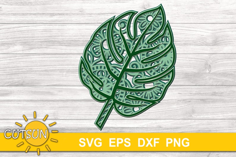 Download 3D Tropical Leaf Layered Mandala SVG file | Etsy