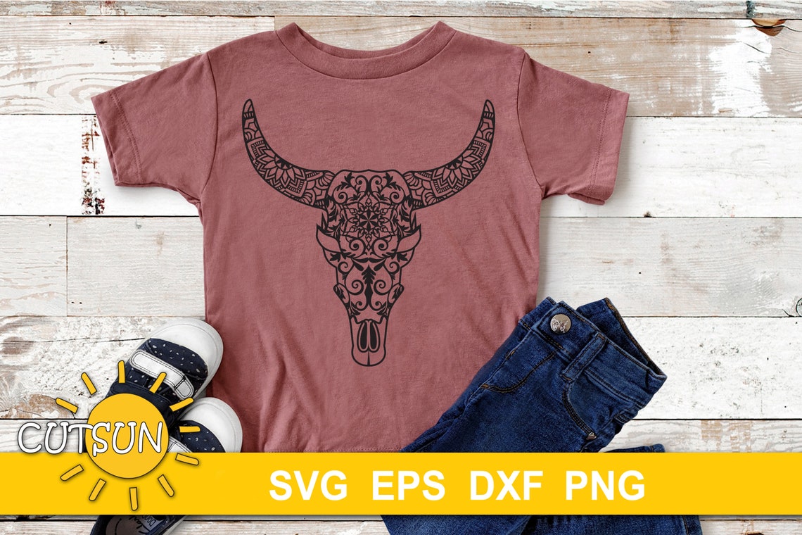 Cow Skull SVG Mandala Cow Skull SVG Vector Cutting File - Etsy