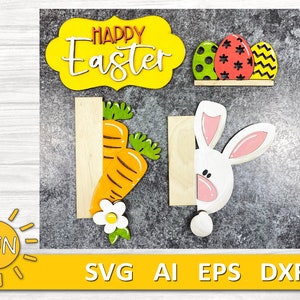Interchangeable Easter Bunny Porch Sign SVG | Welcome Porch Leaner ...