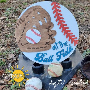 Baseball Türschild SVG | Softball-Zeichen SVG | Laser-Schnitt-Datei | Cricut SVG