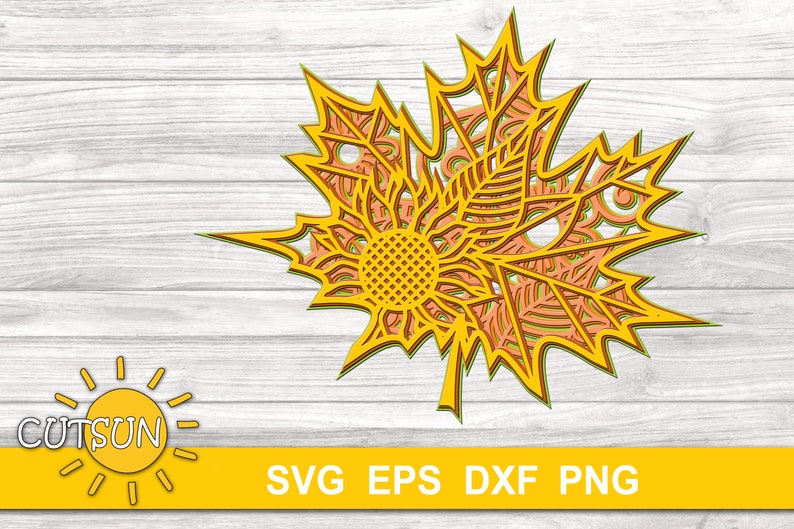 Download 3D Layered Maple Leaf Mandala SVG cut file 5 layers | Etsy
