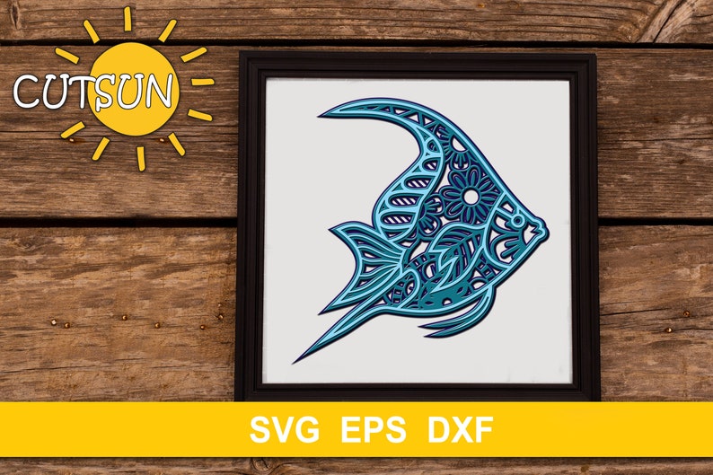Download 3D Layered Mandala Fish SVG 3 layers cut file | Etsy