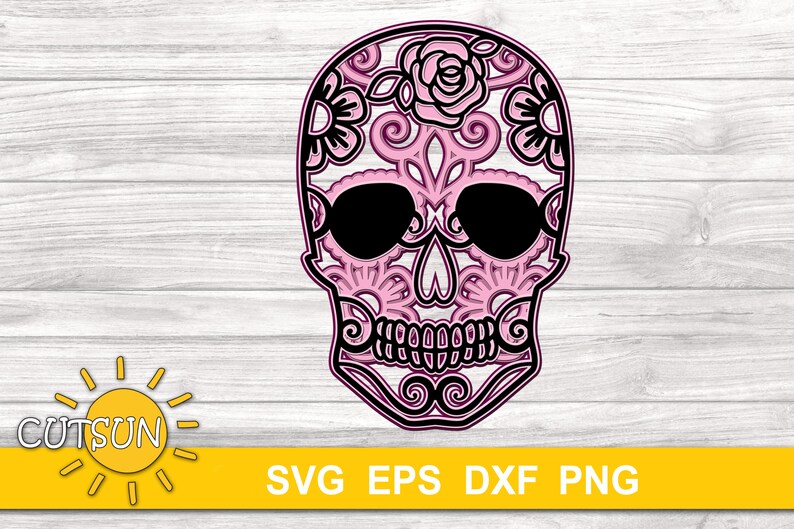 Download 3D Sugar Skull Layered Mandala SVG file Halloween layered ...