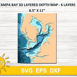 Mehrschichtige Karte Tampa Bay SVG EPS DXF - 6 schichten | Cricut | Silhouette | Glühschmiede | Laserschneider