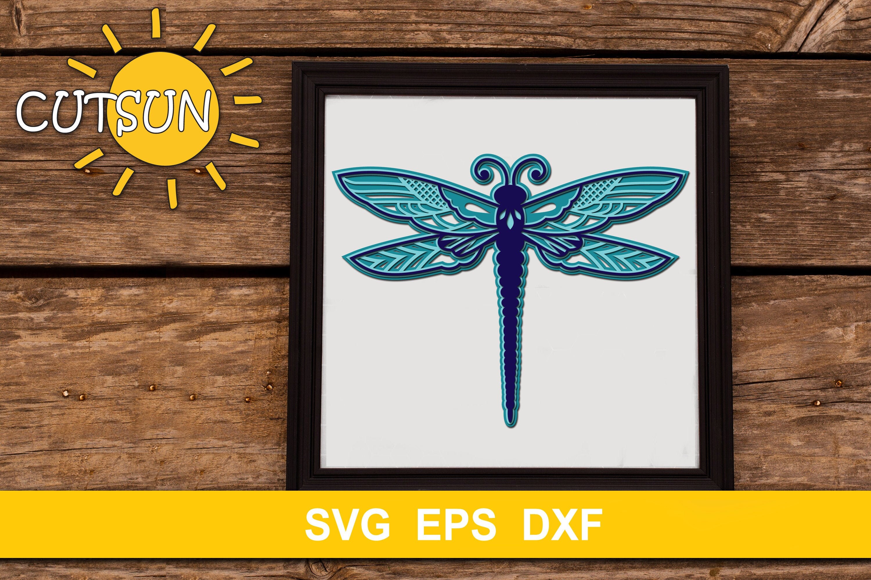 Download 3d Layered Mandala Dragonfly Svg 3 Layers Cut File 3d Layered Etsy