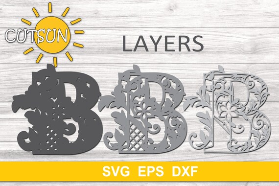 Download Clip Art Laser Cut Template 3d Alphabet Layered Mandala C 3 Layers Svg Eps Dxf Cricut Svg Silhouette Svg Glowforge Svg Art Collectibles