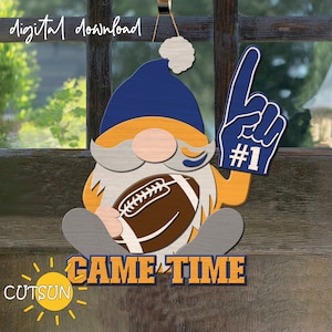 Appendiabiti per porta Gnome calcio SVG Appendiabiti per porta calcio SVG Appendiabiti per porta tempo di gioco SVG File tagliati al laser Gnome in formato SVG Calcio in formato SVG File Glowforge