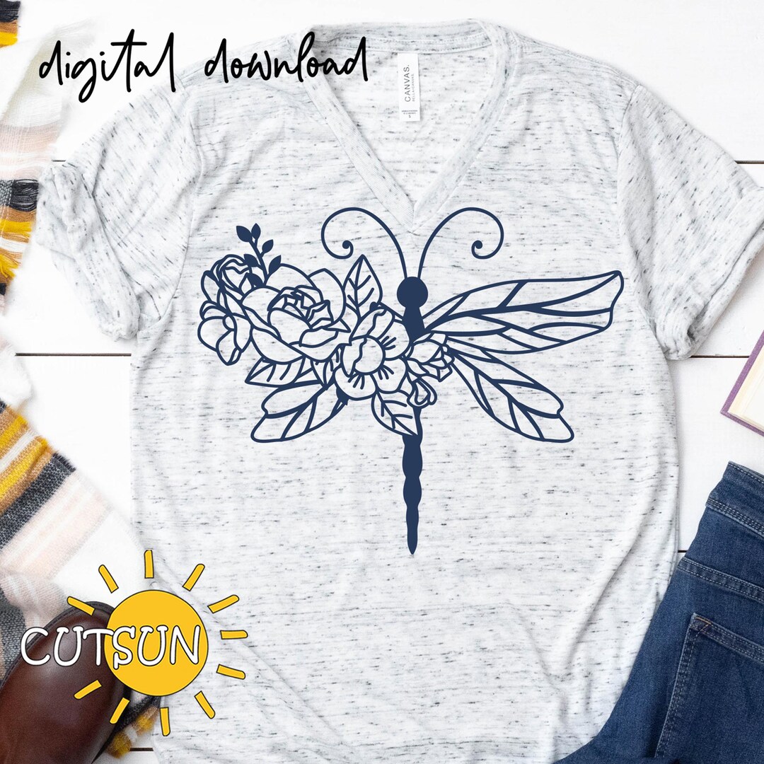 Floral Dragonfly SVG | Layered Dragonfly Cut File | Cricut Svg ...